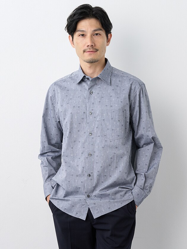 椿ウールマルチストライプ長袖シャツ | エレメント オブ シンプル