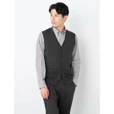 エレメント オブ シンプルライフ(element of SIMPLE LIFE)の前開きウォッシャブルニットベスト