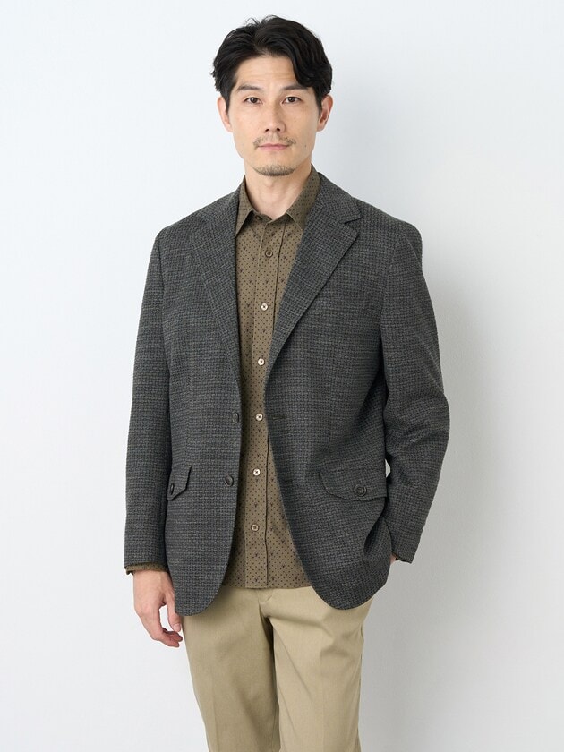 エレメント オブ シンプルライフ（element of SIMPLE LIFE）/尾州生地ウールトップグレンチェックジャケット 尾州生地ウールトップグレンチェックジャケット | エレメント オブ