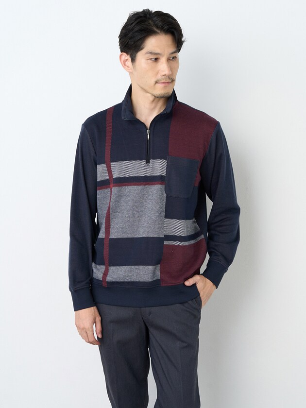 異素材フェアアイルハーフジップニット | エレメント オブ シンプル