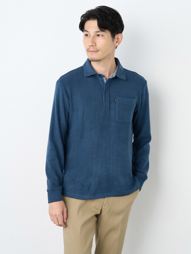 2枚 新品未使用SIMPLE LIFE 長袖ポロシャツ L ネイビー、グレー2枚 2枚 新品未使用SIMPLE LIFE 長袖ポロシャツ L ネイビー、グレー2枚