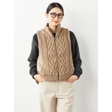 ケーブル中綿ドッキングベスト