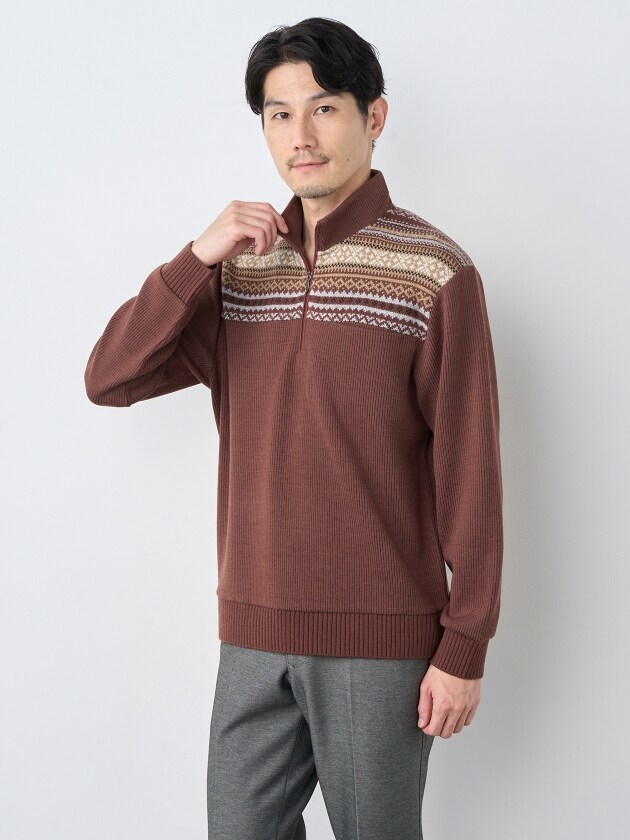 異素材ケーブルフルジップニット | エレメント オブ シンプルライフ