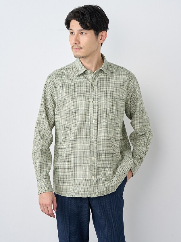 椿ウールマルチストライプ長袖シャツ | エレメント オブ シンプル