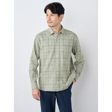 椿ウールグレンチェック長袖シャツ