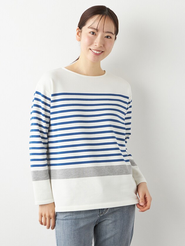 裏毛パネルボーダープルオーバー | エレメント オブ シンプルライフ