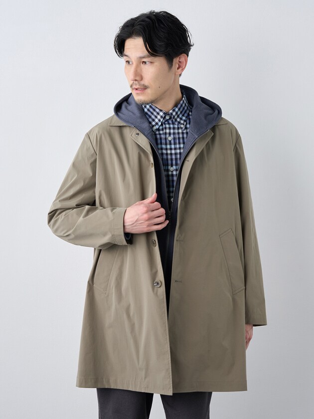 UNITED ARROWS＞ リバーシブル サキソニー ショートステンカラー