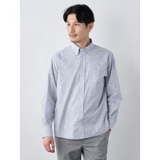 播州生地ジャカードストライプ長袖シャツ