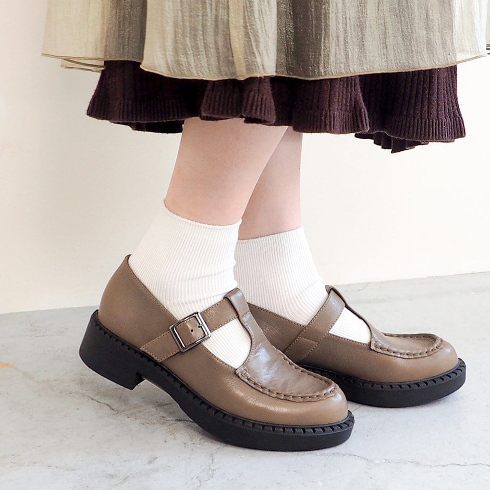 ほぼ新品　あしながおじさん　厚底バックステッチローファー　ライトブルー アシナガオジサン あしながおじさん 厚底バックステッチ