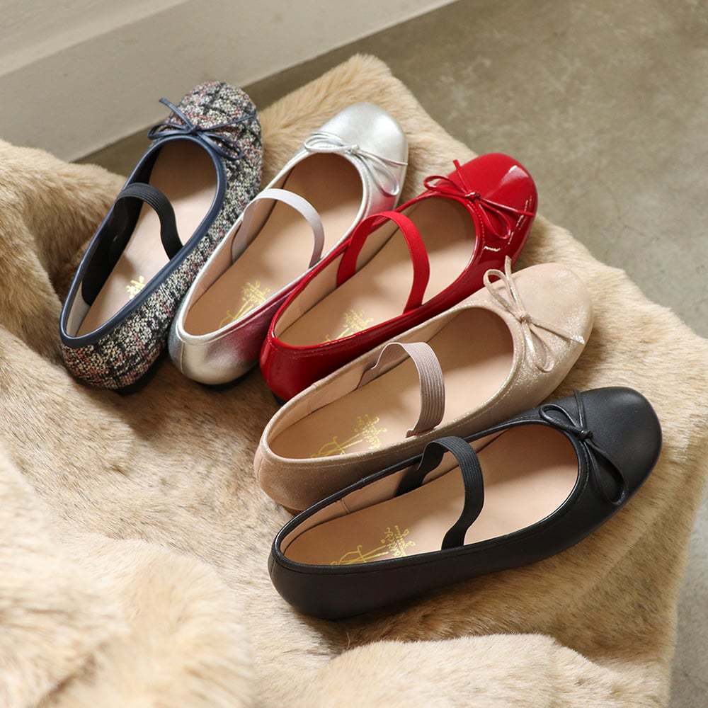 25秋冬新色あり］軽量｜ストラップバレエシューズ | あしながおじさん