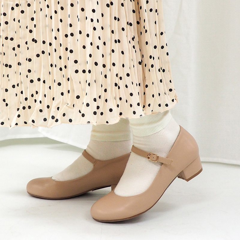 ［人気No.1パンプス］ラウンドストラップパンプス