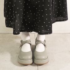 ［24春夏新作］厚底ダブルストラップシューズ