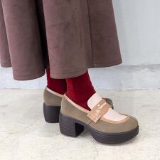 by あしながおじさん(by ashinagaojisan)の［25秋冬新作］厚底コインローファーパンプス