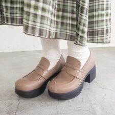 ［26春夏新色］厚底コインローファーパンプス