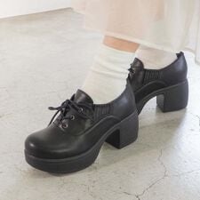 ［26春夏新色］厚底レースアップパンプス