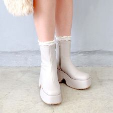 ［25秋冬新作］厚底プレーンブーツ