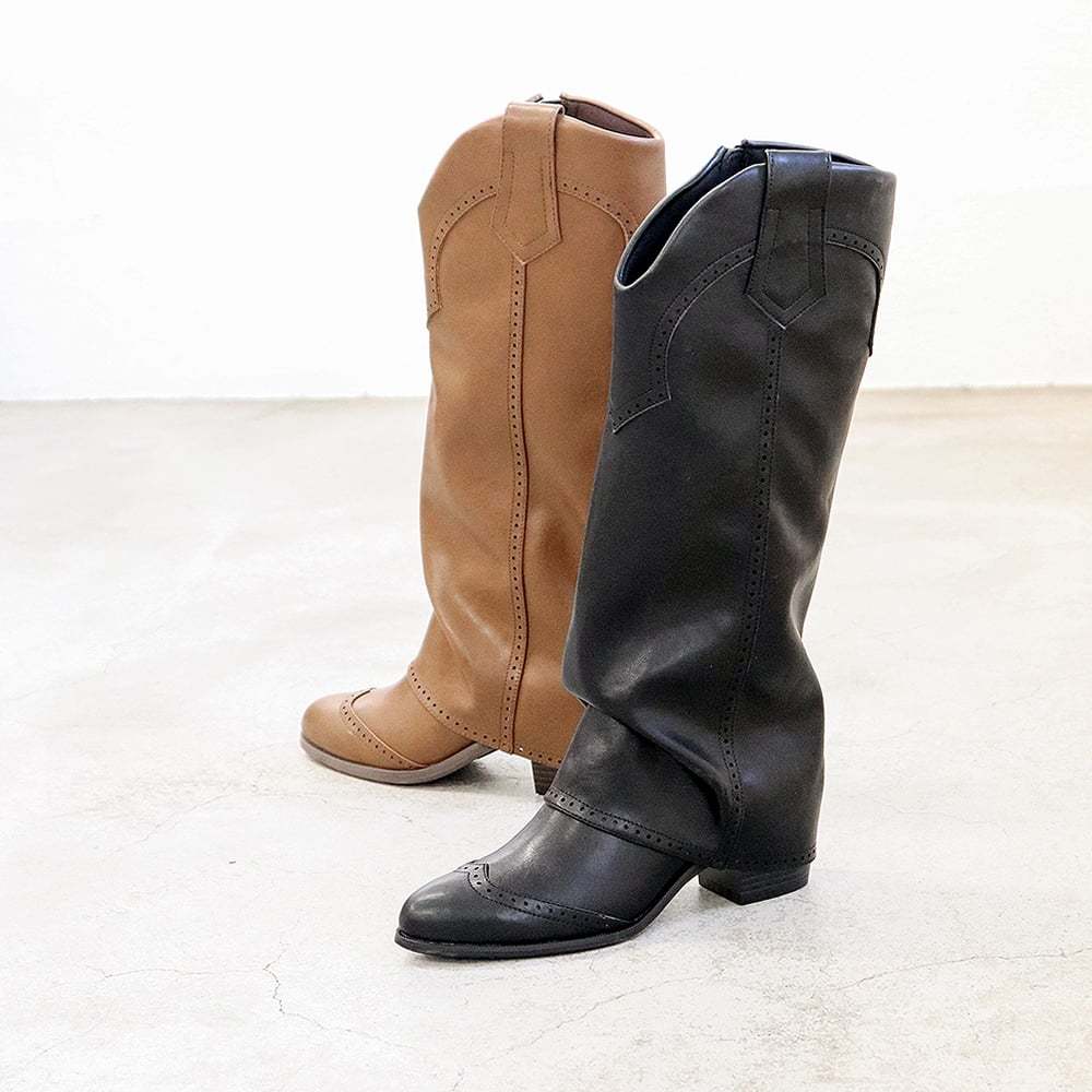 25秋冬新作］ウェスタンカバーロングブーツ | by あしながおじさん(by