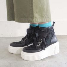 ［26春夏新作］軽量｜厚底ハイカットスニーカー