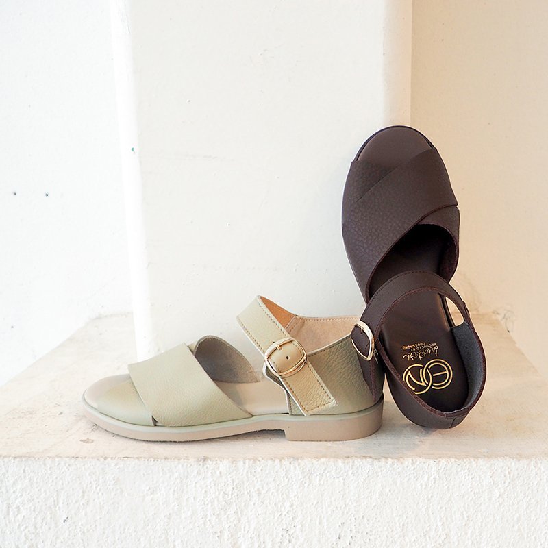 【 本日まで❗️】ダブルウェッジサンダル オープントゥ 24春夏新作]クロスオープントゥシューズ | ENあしながおじさん