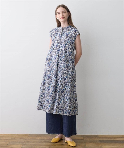 新品未使用　ルスークホリデー　リバティ　ロングワンピース　L　コットン リバティプリントワンピース | ルスークホリデー(LE SOUK