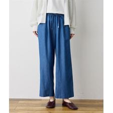 デニムタックワイドパンツ
