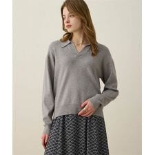 スキッパーニットプルオーバー【ハンドウォッシャブル】