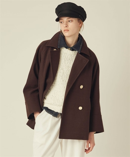 B.C STOCK コート アウター WビーバーコクーンW前スタンドコート WビーバーコクーンW前スタンドコート | ベーセーストック(B.C