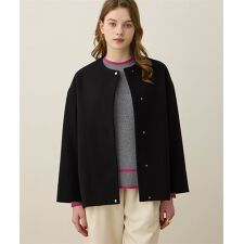 ノーカラーショートコート