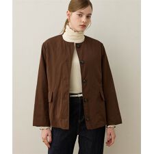 中綿ノーカラーブルゾン【はっ水】