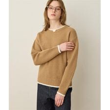 レイヤードニットプルオーバー