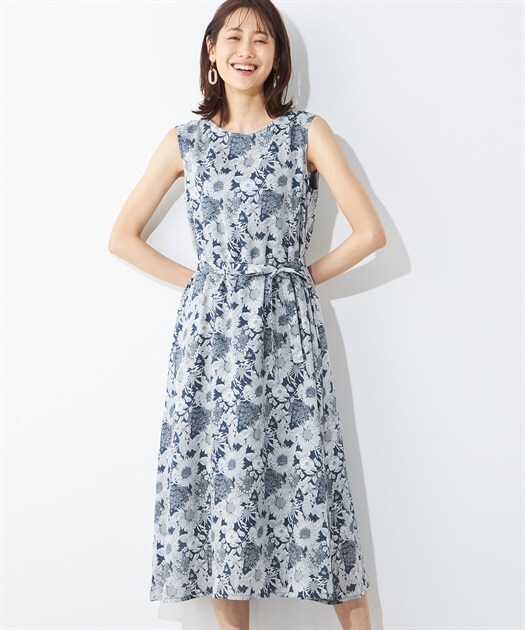 [新品未使用]リバティ(アルファキュービック)半袖ワンピース 13号 ブルー系 リバティワンピース A/C DESIGN BY ALPHA CUBIC｜クロスプラス公式通販