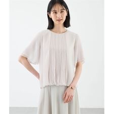 消しプリーツ楊柳ブラウス