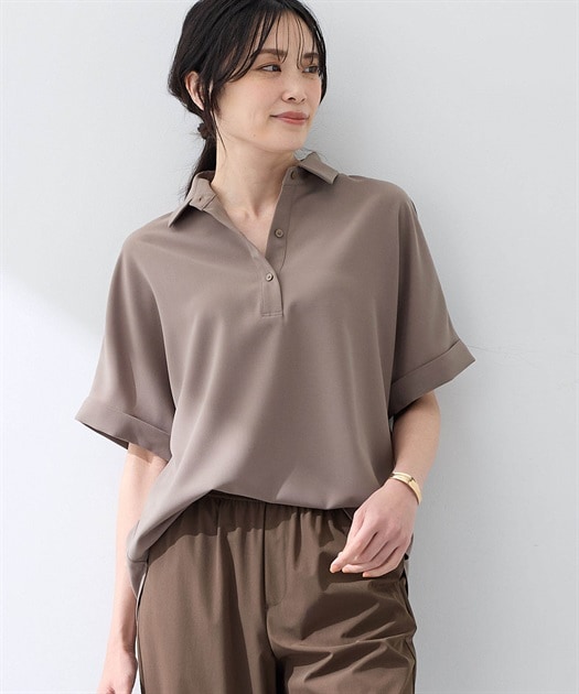 エーシーデザインバイアルファキュービック A/C DESIGN BY ALPHA CUBIC 【美モーション】スキッパーシャツ【接触冷感・UVカット】 美モーション】スキッパーシャツ【接触冷感・UVカット