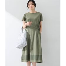 裾メッシュ切替えラッシュワンピース【接触冷感・UVカット・撥水】