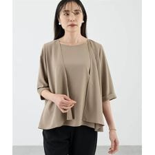 【美モーション】トリアセ風レイヤードデザインブラウス【接触冷感・UVカット】 | エーシーデザインバイアルファキュービック(A/C DESIGN BY ALPHA CUBIC)