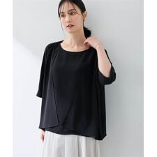 【美モーション】トリアセ風レイヤードデザインブラウス【接触冷感・UVカット】 | エーシーデザインバイアルファキュービック(A/C DESIGN BY ALPHA CUBIC)