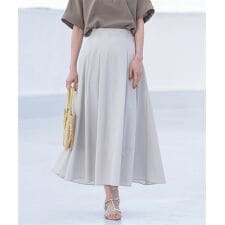 エーシーデザインバイアルファキュービック(A/C DESIGN BY ALPHA CUBIC)の【美モーション】ストレッチナイロンラッシュフレアスカート　接触冷感・UVカット・撥水・ウエスト後ゴム