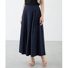 【美モーション】ストレッチナイロンラッシュフレアスカート　接触冷感・UVカット・撥水・ウエスト後ゴム