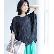 エーシーデザインバイアルファキュービック(A/C DESIGN BY ALPHA CUBIC)のシアーストライプブラウス