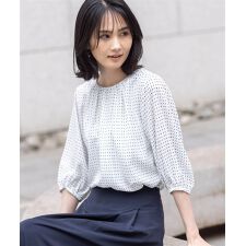 エーシーデザインバイアルファキュービック(A/C DESIGN BY ALPHA CUBIC)の【アルコラージュ】プリントギャザーブラウス