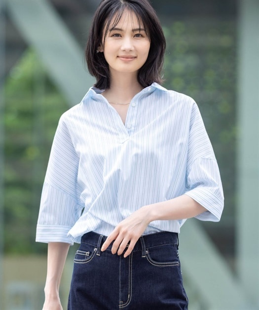 エーシーデザインバイアルファキュービック A/C DESIGN BY ALPHA CUBIC 【美モーション】スキッパーシャツ【接触冷感・UVカット】 美モーション】スキッパーシャツ【接触冷感・UVカット