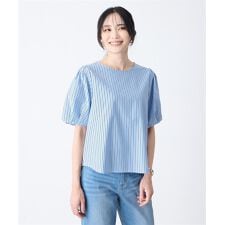 エーシーデザインバイアルファキュービック(A/C DESIGN BY ALPHA CUBIC)のストライプジャガードブラウス