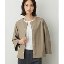 エコレザーノーカラージャケット