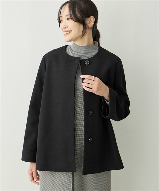 新品　アンタイトル　【撥水/春コート】コットンライク ストレッチコート 撥水/春コート】コットンライク ストレッチコート（ノーカラー