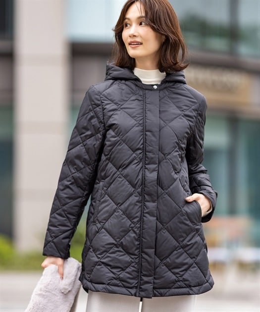 早い者勝ち！ローズティアラ 新品タグ付きフード付きダウンジャケット 46サイズ ドットチュールダウンジャケット | ローズティアラ(Rose Tiara