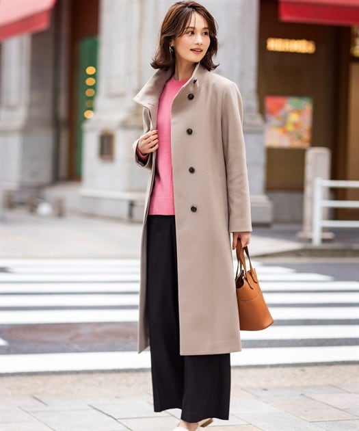 シャギー・ツィード素材バリエーションミドル丈コート | ジル バイ