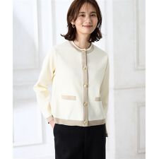 バイカラーニットカーディガン【ハンドウォッシャブル】