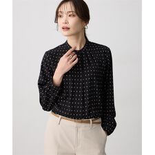 幾何プリントジョーゼットブラウス