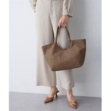 編み込み風合皮トートバッグ