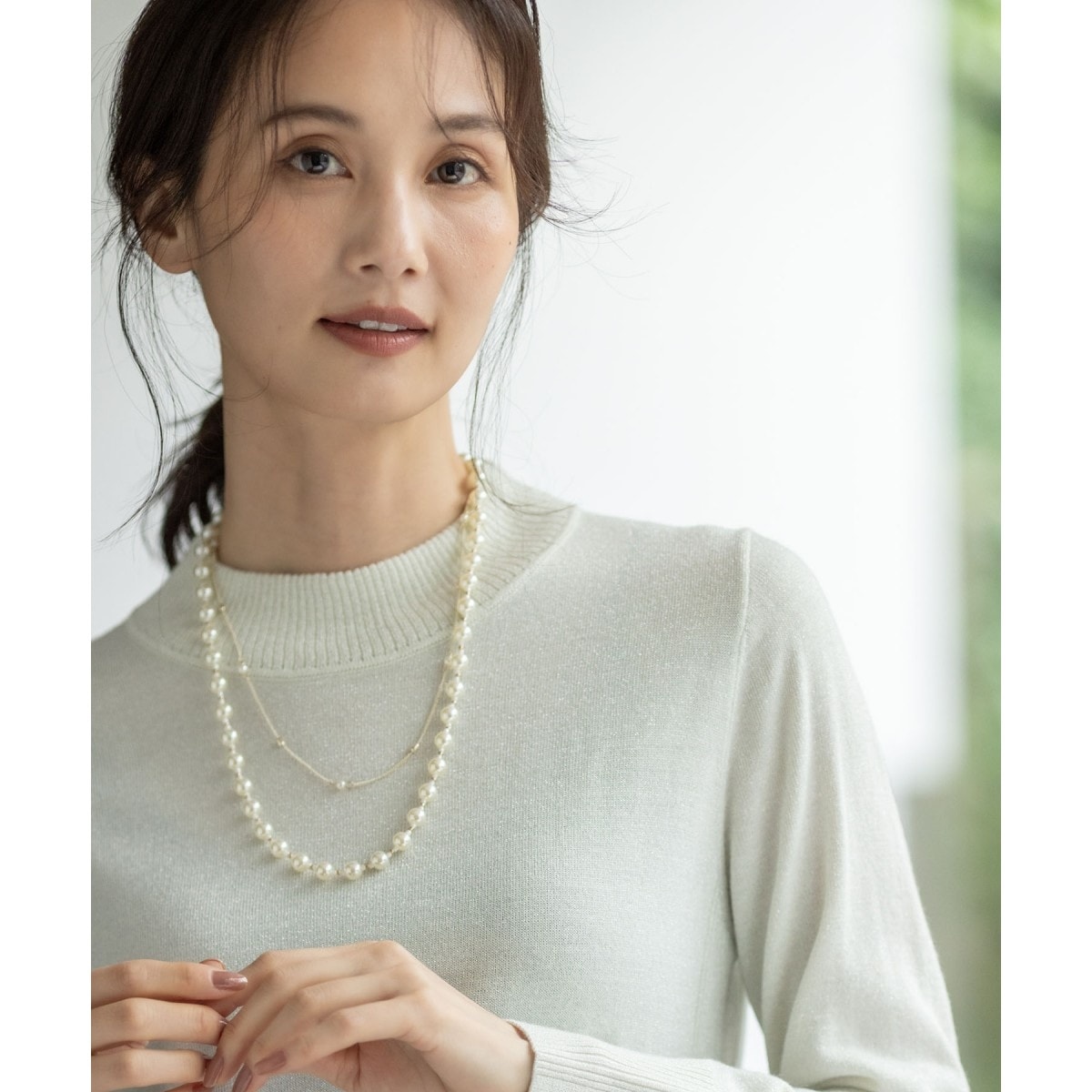 期間限定出品 パールネックレス 約40.5cm 3WAYパールネックレス | エーシーデザインバイアルファキュービック(A